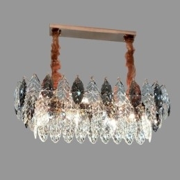 Europese ijzeren hanglamp creatieve blad glazen kroonluchter