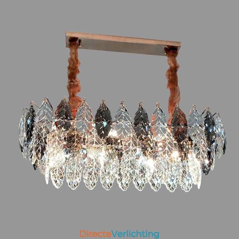 Europese ijzeren hanglamp creatieve blad glazen kroonluchter