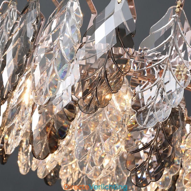 Europese ijzeren hanglamp creatieve blad glazen kroonluchter