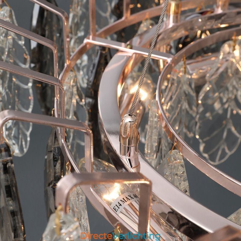 Europese ijzeren hanglamp creatieve blad glazen kroonluchter
