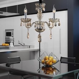 3 Licht De stijl van paleis Glazen kroonluchter met kaarslamp