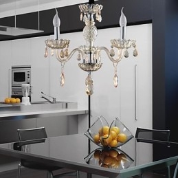 3 Licht De stijl van paleis Glazen kroonluchter met kaarslamp