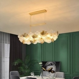 Europese glazen hanglamp in waaiervorm, kunstkroonluchter