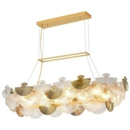 Europese glazen hanglamp in waaiervorm, kunstkroonluchter