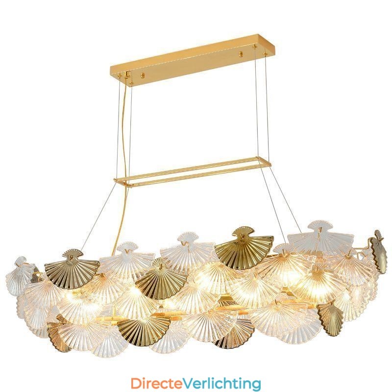 Europese glazen hanglamp in waaiervorm, kunstkroonluchter