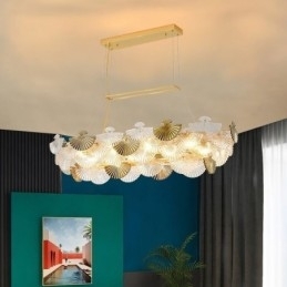 Europese glazen hanglamp in waaiervorm, kunstkroonluchter