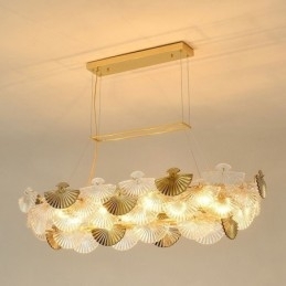 Europese glazen hanglamp in waaiervorm, kunstkroonluchter
