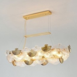 Europese glazen hanglamp in waaiervorm, kunstkroonluchter