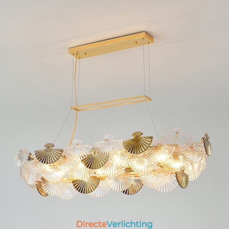 Europese glazen hanglamp in waaiervorm, kunstkroonluchter