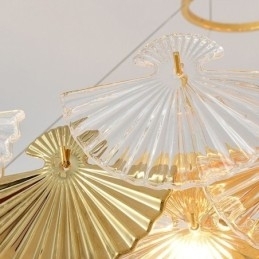 Europese glazen hanglamp in waaiervorm, kunstkroonluchter