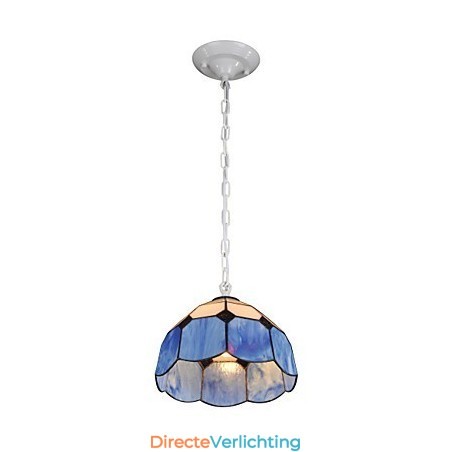 Kroonluchter Mini Stijl Landelijke Garage wit + blauwe Glazen lampen Kroonluchter Mini Stijl Landelijke Garage wit + blauwe Glazen lampen