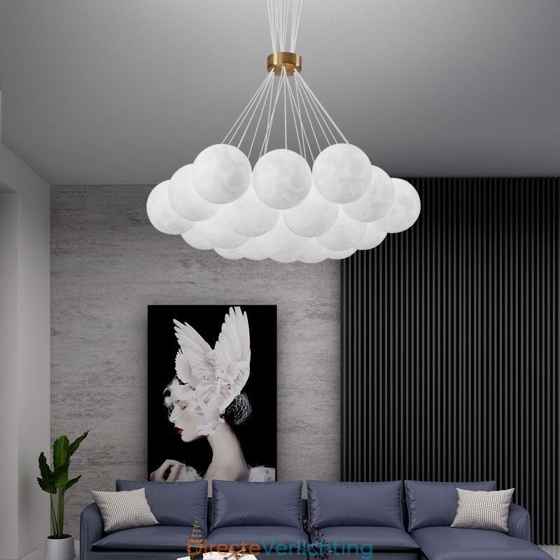 Maanbel kroonluchter moderne 3D-print ballen hanglamp
