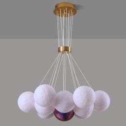 Maanbel kroonluchter moderne 3D-print ballen hanglamp