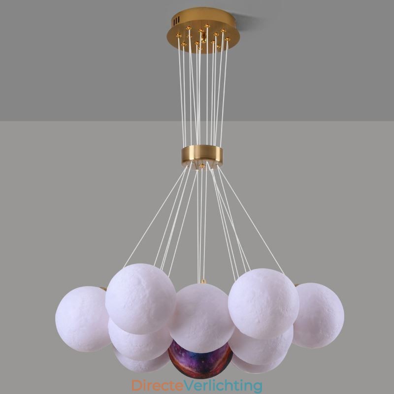 Maanbel kroonluchter moderne 3D-print ballen hanglamp
