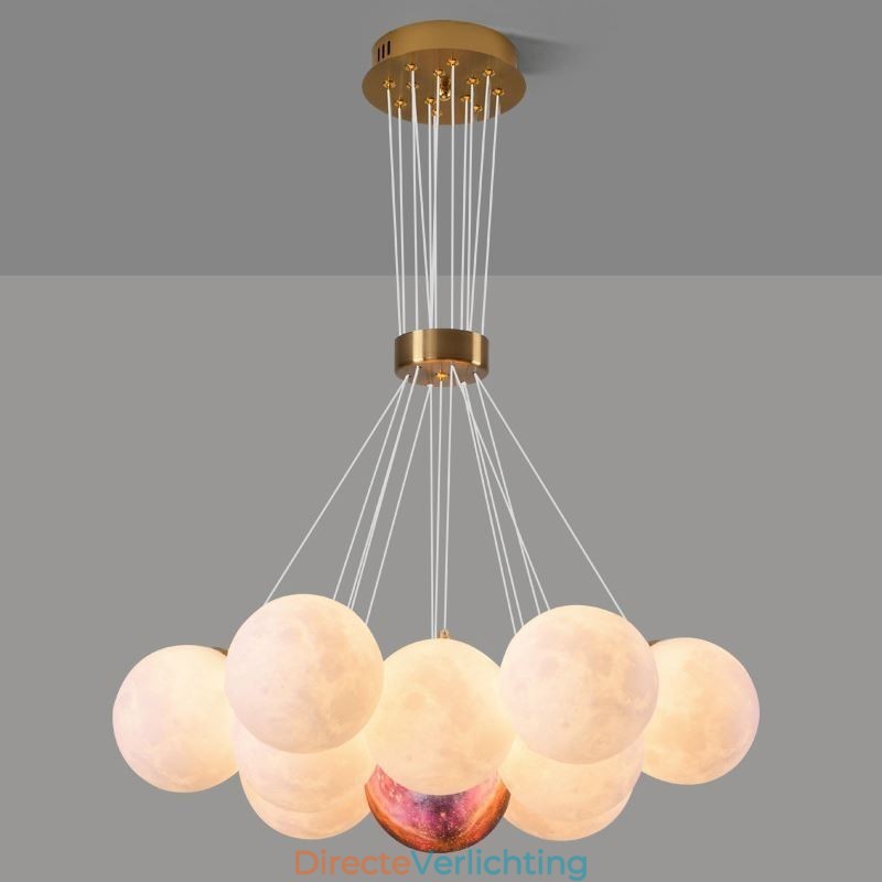 Maanbel kroonluchter moderne 3D-print ballen hanglamp
