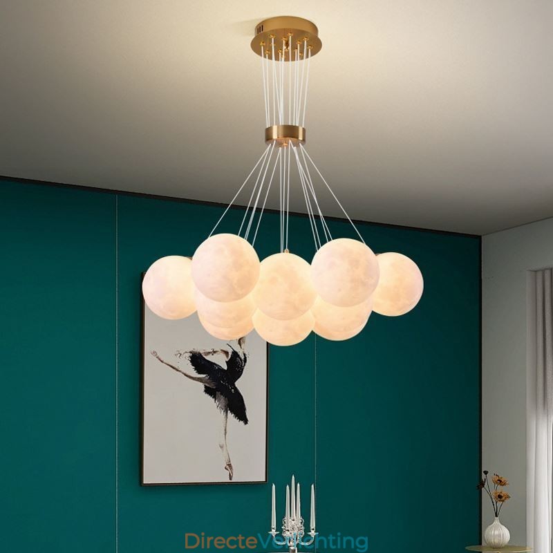 Maanbel kroonluchter moderne 3D-print ballen hanglamp