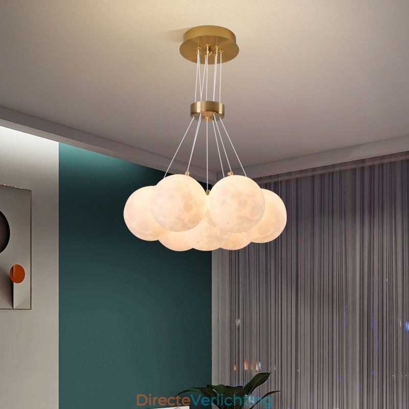 Maanbel kroonluchter moderne 3D-print ballen hanglamp