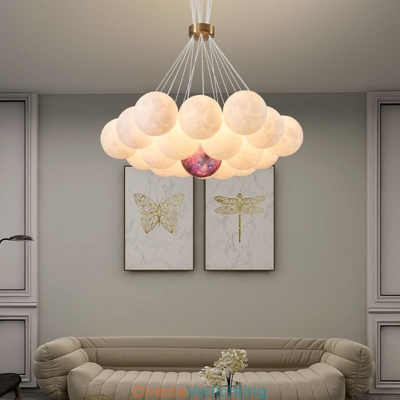 Maanbel kroonluchter moderne 3D-print ballen hanglamp