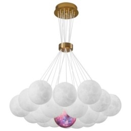 Maanbel kroonluchter moderne 3D-print ballen hanglamp