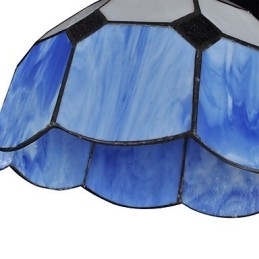 Kroonluchter Mini Stijl Landelijke Garage wit + blauwe Glazen lampen