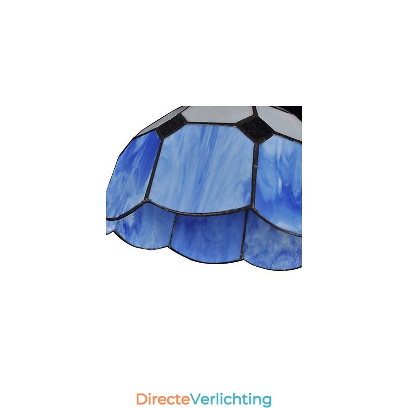 Kroonluchter Mini Stijl Landelijke Garage wit + blauwe Glazen lampen