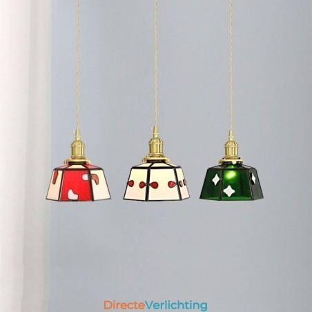 Kleurrijke glazen hanglamp Japanse stijl retro decoratieve nachtkastje hanglamp Kleurrijke glazen hanglamp Japanse stijl retro decoratieve nachtkastje hanglamp