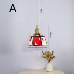 Kleurrijke glazen hanglamp Japanse stijl retro decoratieve nachtkastje hanglamp