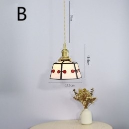 Kleurrijke glazen hanglamp Japanse stijl retro decoratieve nachtkastje hanglamp