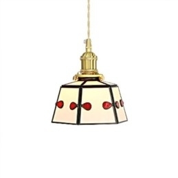 Kleurrijke glazen hanglamp Japanse stijl retro decoratieve nachtkastje hanglamp