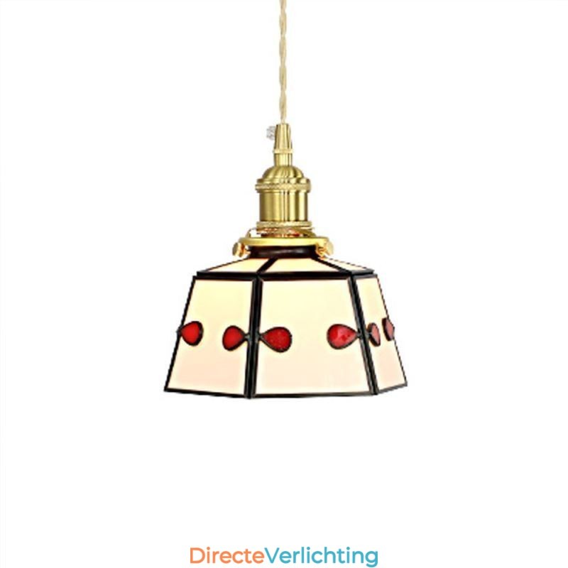 Kleurrijke glazen hanglamp Japanse stijl retro decoratieve nachtkastje hanglamp