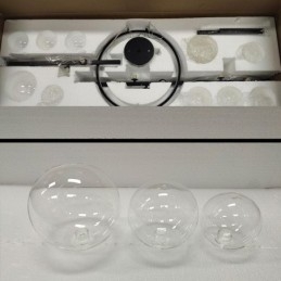 Moderne metalen kroonluchter met heldere glazen bubbels hanglampen