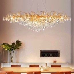 Luxe Kristallen Kroonluchter Goud Modern Plafond Hanglamp Eetkamer
