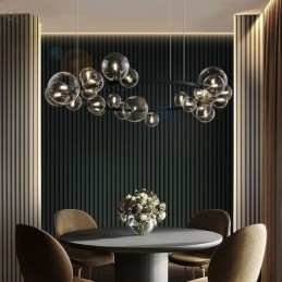 Moderne creatieve metalen kroonluchter transparante glazen bubbellamp