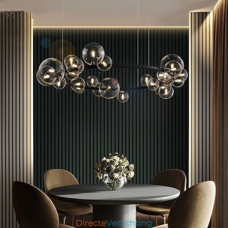 Moderne creatieve metalen kroonluchter transparante glazen bubbellamp