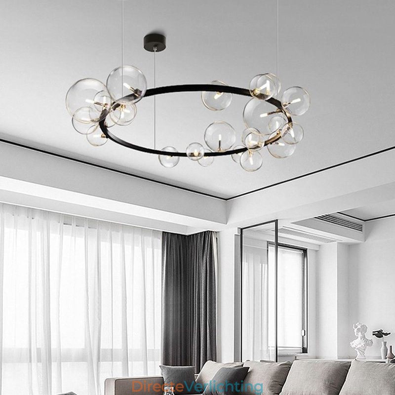 Moderne creatieve metalen kroonluchter transparante glazen bubbellamp