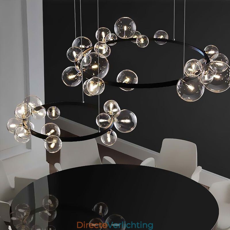 Moderne creatieve metalen kroonluchter transparante glazen bubbellamp