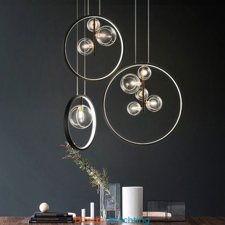 Nordic Hanglamp Glazen Bubbel Cirkel Kroonluchter Moderne Salonlamp Nordic Hanglamp Glazen Bubbel Cirkel Kroonluchter Moderne Salonlamp
