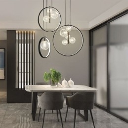 Nordic Hanglamp Glazen Bubbel Cirkel Kroonluchter Moderne Salonlamp