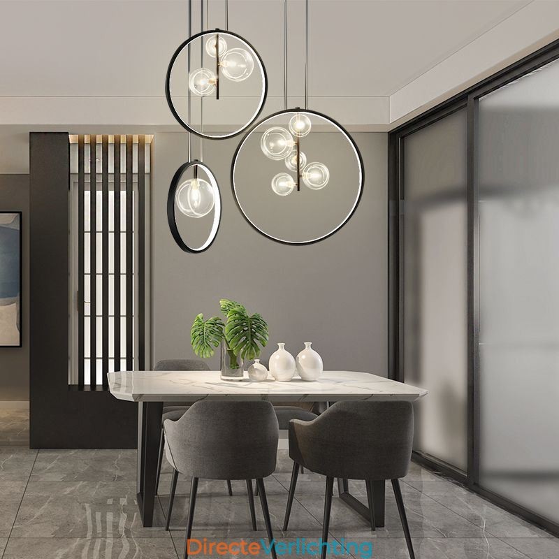 Nordic Hanglamp Glazen Bubbel Cirkel Kroonluchter Moderne Salonlamp