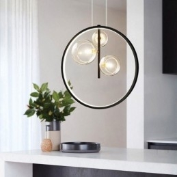 Nordic Hanglamp Glazen Bubbel Cirkel Kroonluchter Moderne Salonlamp
