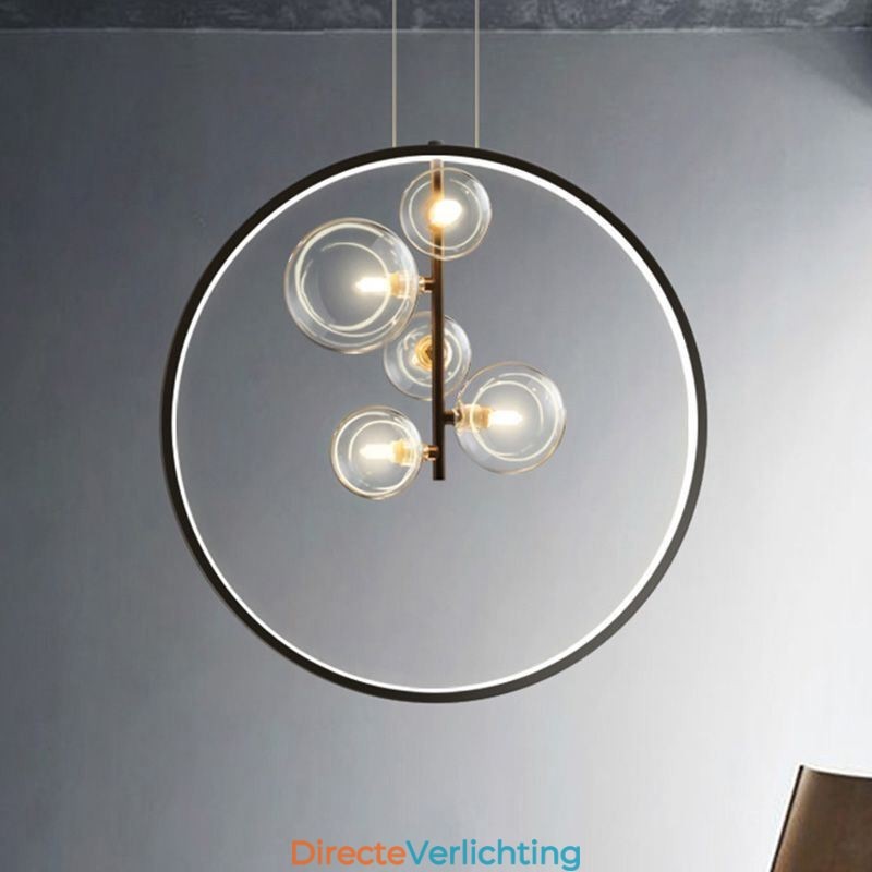 Nordic Hanglamp Glazen Bubbel Cirkel Kroonluchter Moderne Salonlamp