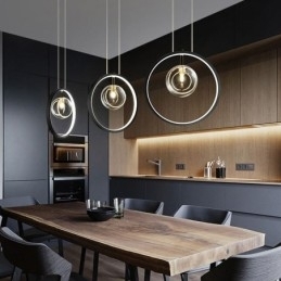 Nordic Hanglamp Glazen Bubbel Cirkel Kroonluchter Moderne Salonlamp