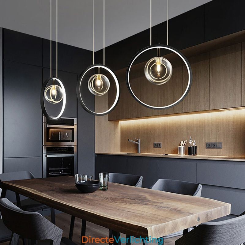Nordic Hanglamp Glazen Bubbel Cirkel Kroonluchter Moderne Salonlamp