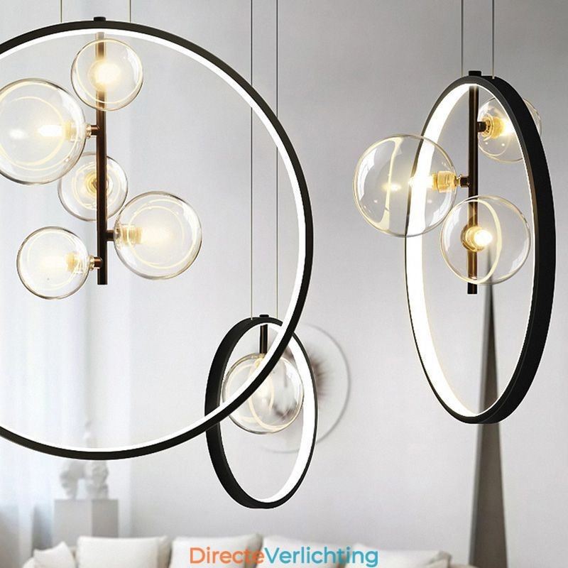 Nordic Hanglamp Glazen Bubbel Cirkel Kroonluchter Moderne Salonlamp