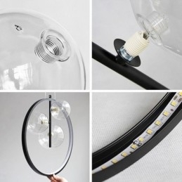 Nordic Hanglamp Glazen Bubbel Cirkel Kroonluchter Moderne Salonlamp