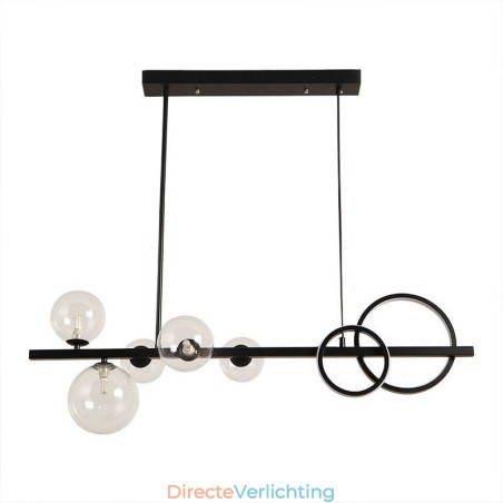 Moderne glazen bubbel hanglamp zwarte lange beugellampen Moderne glazen bubbel hanglamp zwarte lange beugellampen