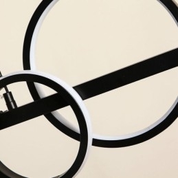 Moderne glazen bubbel hanglamp zwarte lange beugellampen