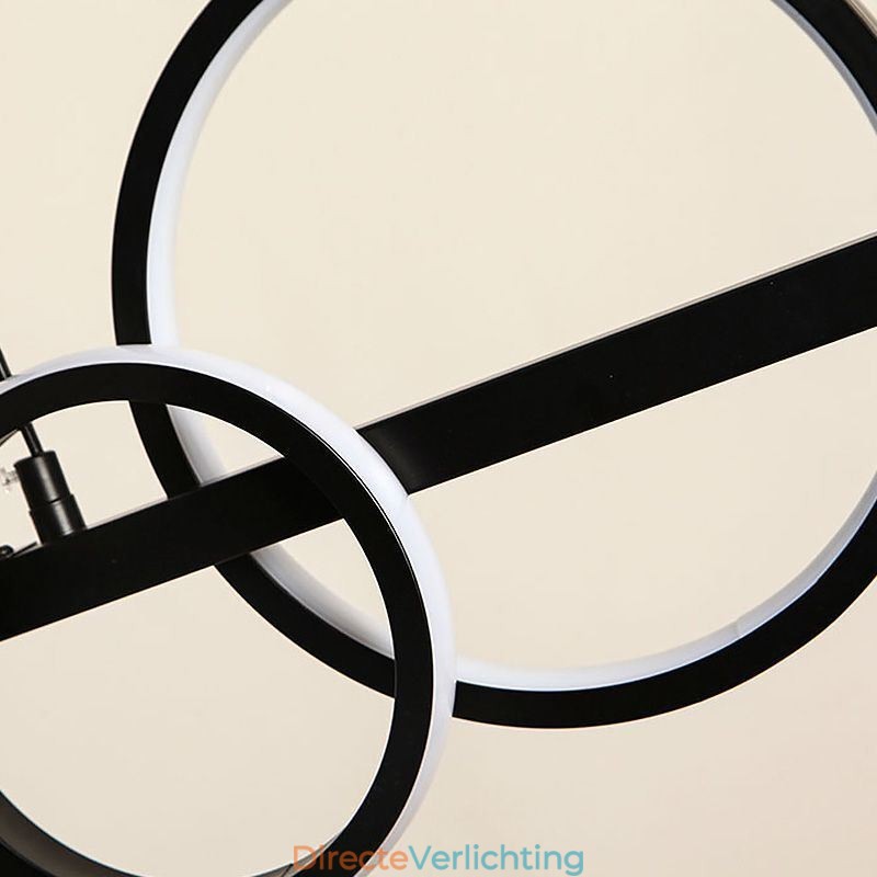 Moderne glazen bubbel hanglamp zwarte lange beugellampen