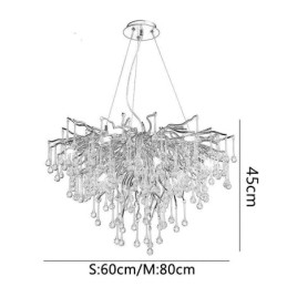 Nordic Kristallen Kroonluchter Bloem Ronde Kap Luxe Gouden Hanglamp