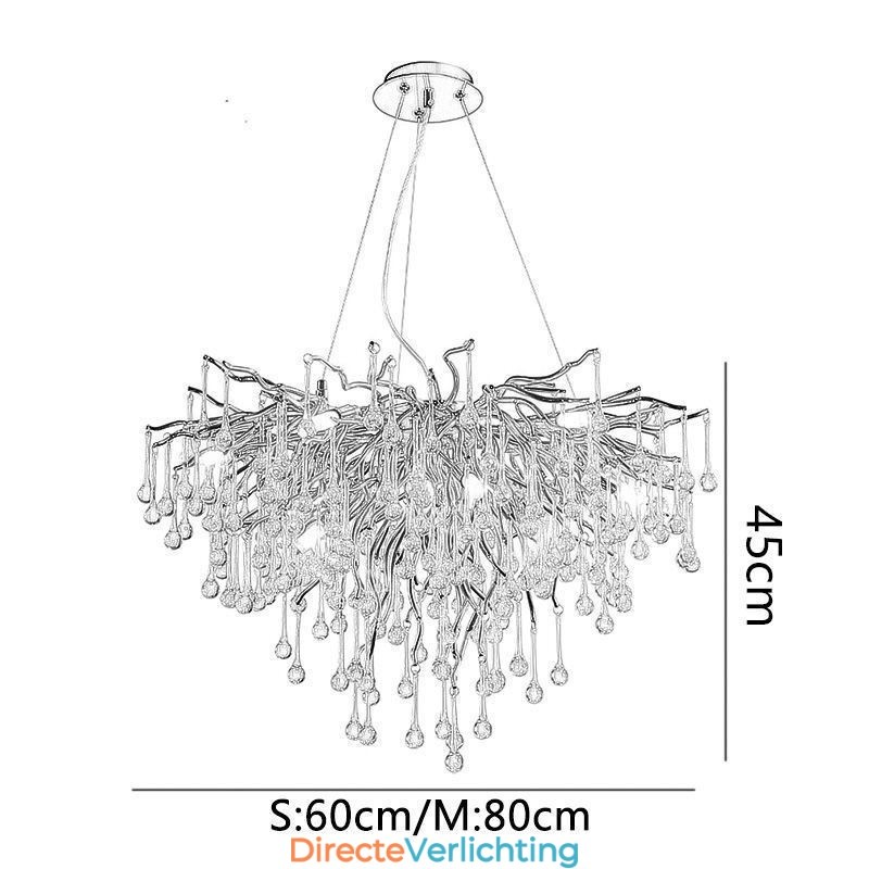 Nordic Kristallen Kroonluchter Bloem Ronde Kap Luxe Gouden Hanglamp